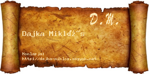 Dajka Miklós névjegykártya